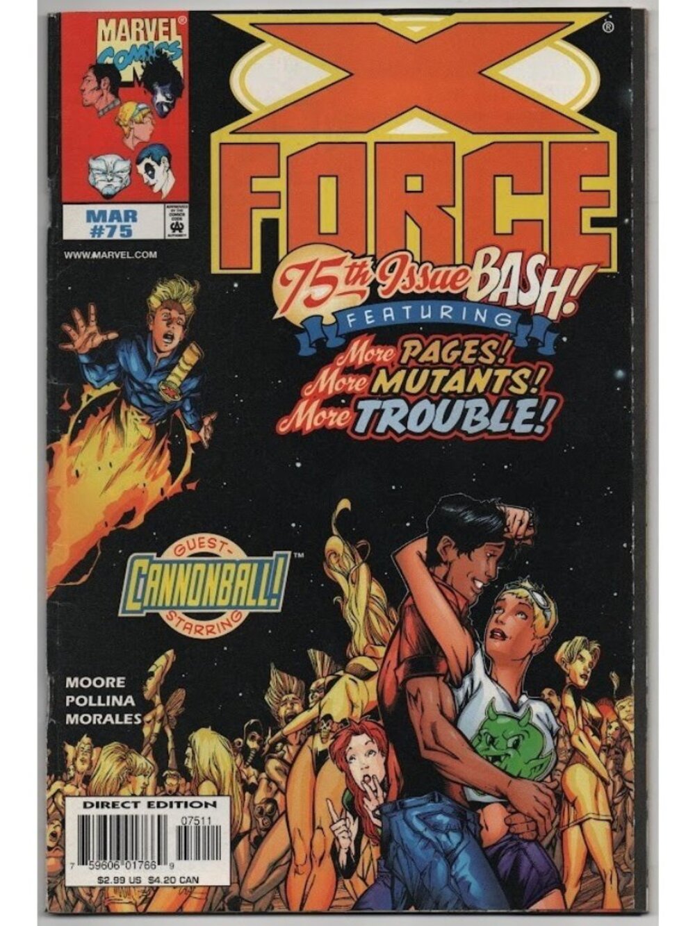 X-Force 75 Marvel Comics 1998 VG+ 4.5 Cannonball 75th Issue